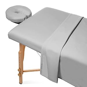 Saloniture 3-Piece Microfiber Massage Table Sheet Set – Premium Facial Bed Cover – Includes Flat and Fitted Sheets with…