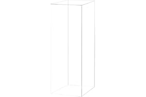 Tall Display Cube Pedestal 12 x 12 x 42 Art Sculpture Stand One Piece No Lid Clear Acrylic Plexiglass Tall Hollow Riser Column by Marketing Holders