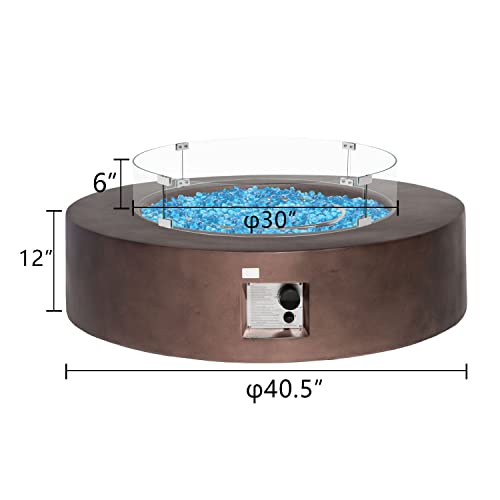 COSIEST Outdoor Propane Fire Pit Coffee Table w Dark Bronze 40.5inch