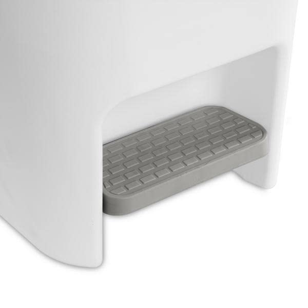 Sterilite Slim Trash Can with Lid, Step On 11 Gal White Kitchen Garbage