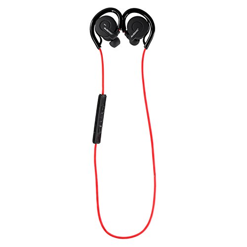 Ausdom S04 NFC Function Wirelss Bluetooth Sports Headphone In-ear Earbuds Earphone with Built-in Microphone Noise-isolating Sweat-proof for iPhone 6 / 6 plus / 5s / 5, iPad Air / Mini , iPod, Samsung Galaxy Note 4 / Note 3 / S5 / S4, MP3, MP4 and Most Other Bluetooth Enabled Devices for for Cell Phone iPhone Laptop PCï¼ˆBlack+Red)