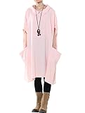 Mordenmiss Women's Doll Collar Casual Sleeveless Top With Big Pockets XL Style 1-Pink