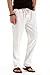 NITAGUT Men Casual Beach Trousers Linen Summer Pants (Large(US 38-40), 06White)