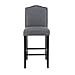 DAGONHIL 24 Inches Counter Height Bar Stools with Bronze Nail for Dining Room, Gray, Set of 2