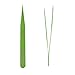 Yaogong Stainless Steel Slant Tips Pointed And Curved Tweezer (Green) 2 Pieces Set Both For Eyebrow Hari, Facial Hair Removal and Phone Repairing1.8MM Thickness