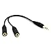 ANRANK AK0102MFB 3.5mm Stereo Audio Y Splitter Cable for Speaker and Headphones (Black)