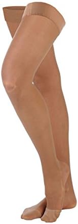 VenoSheer 20-30mmHg Women's Sheer Stocking Thigh Length Closed Toe Color: Black, Size: Large