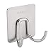 Amazer Towel Hook, Adhesive Double Bath Towel Hook Robe Hook Coat Hooks Heavy Duty Bathroom Hooks, 304 Stainless Steel Wall Hook Sticky Hanging Hooks for Bathroom