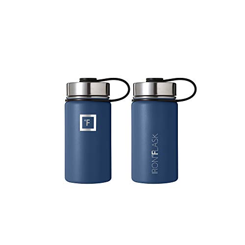 Iron Flask Sports Water Bottle 14 Oz, 3 Lids (Straw Lid), Leak Proof