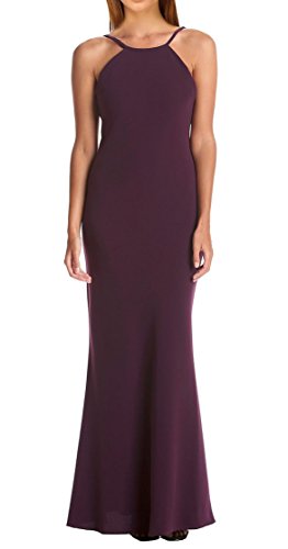 calvin klein open back halter gown