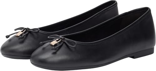 Donna Ballerine Smooth Ballet in Pelle, Nero (Black), 37