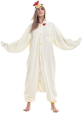 Newcosplay Chicken Unisex Onesie Sleep Wear Pyjamas Cosplay Costume Kigurumi XL