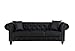 Divano Roma Furniture Classic Scroll Arm Chesterfield Sofa - Bonded Leather (Black)