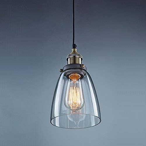 LES® YOBO Lighting Industrial Edison 1 Light Iron Body Glass Shade Loft Coffee Bar Hanging Pendant Light