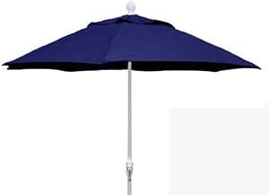 Amazon Com Fiberbuilt Umbrellas Patio Umbrella 7 5 Foot Navy Canopy And White Pole Garden Outdoor