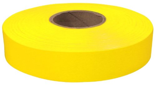 12 Pack Empire Level 77-064 600' x 1" Roll Flagging Tape Glo-Yellow