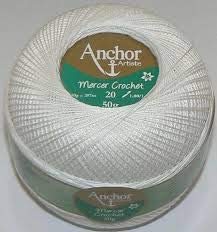 Anchor 50g Mercer Crochet - Farbe: 7901 - weiß - Häkelgarn Stärke 20