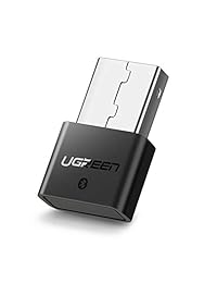 Ugreen receptor Bluetooth 4.0 USB adaptador para PC con Windows 10, 8, 7, XP, Vista a Conectar Bluetooth Teclados, ratones, auriculares con micrófono, y más, Negro