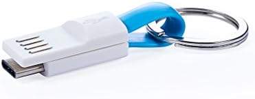 3.54 Inch short Type C Fast Charger [Travel essential] Creative Keyring Charger with Type-C Fast Charge Cable devices (Blue)