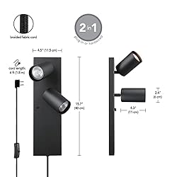Globe Electric 51845 2-Light Plug-in or Hardwire