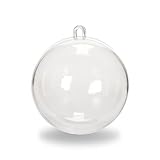 Darice Clear Plastic Acrylic Fillable Christmas Ball Ornament - 80mm (Pack of 12)