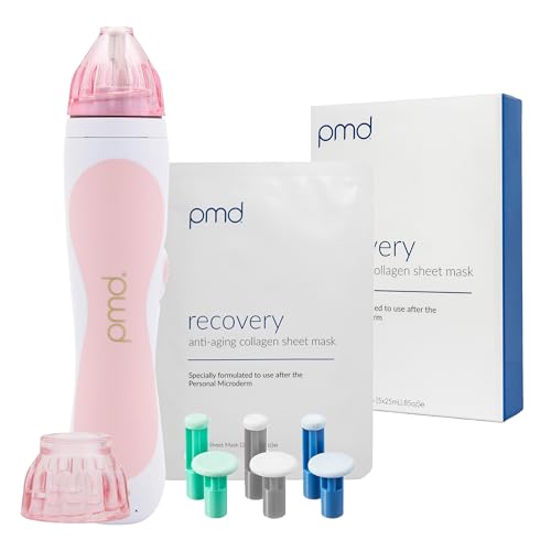 Photo 1 of PMD Personal Microderm Classic for At-Home Use, Facial Exfoliator Tool, Microdermabrasion Machine Kit for Face and Body Skincare, With Recovery Mask, Blush