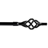 Ivilon Drapery Window Curtain Rod - Twisted Style Set, 48 to 86 Inch. Color Black