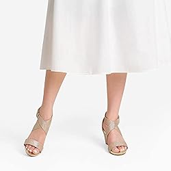 DREAM PAIRS Women's Elastic Ankle Strap Wedge