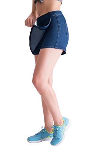 Cozy Blue -Medium Blue Atlhetic Skort Super Stretch Knit Denim for Women S