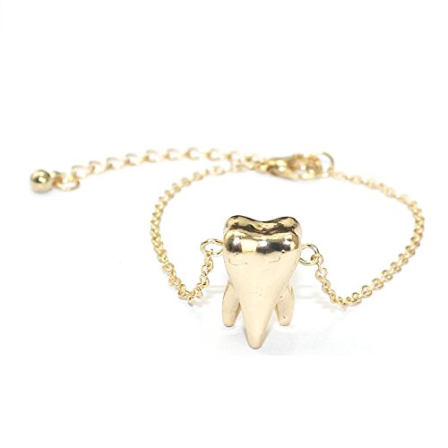 Dentist Dental Hygienist Gift Gold Tooth Charm Bracelet All Dental