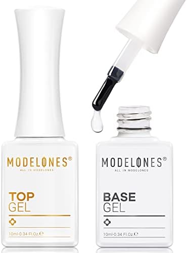 Modelones Gel Top Coat 2Pcs 10 Ml No Wipe Gel Base And Top Coat