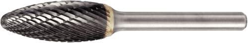 WIDIA Metal Removal Bur M41449 SH, Master Cut Edge, Flame Shape, 0.5" Cutting Diameter, Carbide, Right Hand Cut, 0.25" Shank Diameter