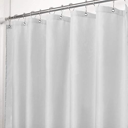VCVCOO Water Repellant 72 x 72 inch Polyester Fabric Shower Curtain or Liner Heavyweight - White, Machine Washable Shower Curtains with Rustproof Metal Grommets Top