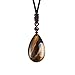 OCARLY Natural Gemstone Drop Pendant Necklace Healing Stone Crystal Chakra Protection Rock Cord Jewelry