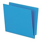 Pendaflex Reinforced 2-Ply Folders, Straight Cut, End Tab, Letter Size, Blue, 100 per Box (H110DBL)