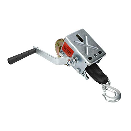 VOWAGH 600lbs 26FT 2" Hand Winch Hand Crank Strap Gear Winch Fit for ATV Boat Trailer Heavy Duty - Image 5