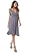 Costyleen Women's Modal Cotton Casual Low-cut V-neck Pure Color Above Knee Dress Dark Gray M