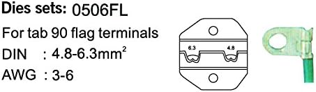 Haicable Wire Crimper Plier LY-0506FL For Insulated 90 Degrees Flag Terminals AWG 3 And AWG 6 Crimping Tool