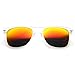 Flat Matte Reflective Flash Color Lens Large Horn Rimmed Style Sunglasses - UV400 (Frost Fire)
