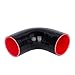 Hiwowsport 90 Degree 4-Ply High Performanc Elbow Coupler Silicone Hose for Auto with 2pcs T-Bolt Clamp (2.5''(63mm))