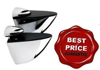 1 Pair Large 75mm x Chrome Steel Adjustable Glass Shelf Support Brackets