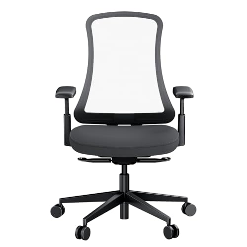 ProtoArc Ergonomic Desk Chair High Back Nylon Mesh, Incline Weight-Adaptive, Breathable Seat, Adjustable Arms, Tilt Lock (Flexer – Black)