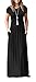 VIISHOW Women's Short Sleeve Loose Plain Maxi Dresses Casual Long Dresses with Pockets(Black, Small)