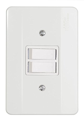 Interruptor 2 Teclas Simples com Placa Branca Mectronic