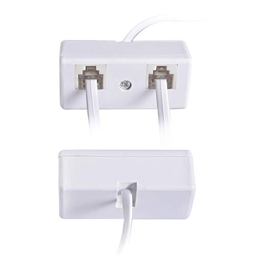 Phone Splitter 1 to 2, Landline Converter, Telephone Wall Jack Adapter for Landline and Fax Machine with Rj11 Coupler (2packs) - Thumbnail 4