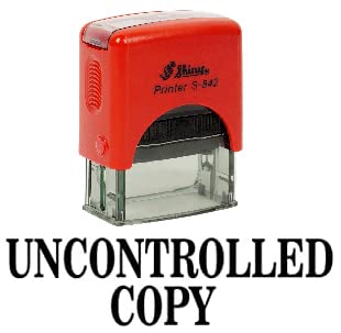 UNCONTROLLED Copy Self Inking Rubber Stamp Custom Shiny Office Stationary Stamp