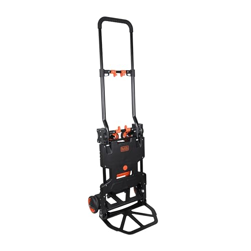 BLACK+DECKER 2-in-1 Sackkarre und Plattformwagen - Transportkarre max. 55KG - Transportwagen max. 120KG - Klappbarer Handwagen - Wagen mit robusten Rä