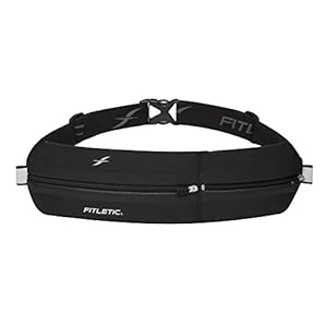 FITLETIC Bolt riem, 2 zakken, waterdicht, zwart, heuptassen, hardlopen, volwassenen, uniseks, eenheidsmaat, zwart., One…