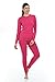 Thermajane Long Johns Thermal Underwear for Women Fleece Lined Base Layer Pajama Set Cold Weather (Large, Pink)