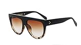 GAMT Vintage Top Flat Full Rimmed Plastic Cateye Sunglasses Black-leopard